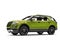 Fresh metallic green modern SUV car - low angle side view