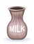 Fresh Milk illustration. Ceramic Jug. Beautiful Pottery. Ethnic Crockery. Farm product