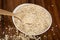 Fresh milled raw uncooked oats