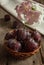 The fresh misted-over plums