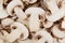 Fresh mushroom slices food background texture
