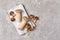 Fresh mushrooms mix of shiitake and king oyster or eringi for gourmet meal