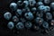 Fresh natural antioxidant blueberries pile, macro detailed close up