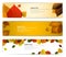 Fresh natural fall horizontal banners with leafs