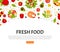 Fresh Natural Food Served on Plate Landing Page Vector Template