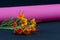 Fresh natural harmony and fitness reflected in pink yoga mat with elegant flowers
