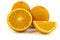 Fresh navel oranges isolated on white background. Save with clipping path