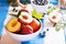 Fresh nectarines in a bowl