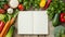 Fresh and Nourishing: A Blank Recipe Cook Book Mockup Inspiring Healthy Vegan Raw Food