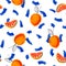 Fresh oganic orange with braushed stroke colourful summmer mood seamless pattern vector,Design for fashion , fabric, textile,
