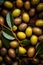 Fresh olives close-up photo harvest season