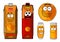 Fresh orange juice cartoon characters