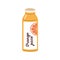 Fresh orange juice in glass bottle. Fruit drink, natural healthy summer beverage in jar. Citrus fruity flavored cold