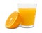 Fresh orange juice glass with fruit