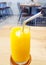 Fresh Orange Juice with Metal Straw