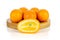 Fresh orange kumquat  on white