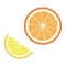 Fresh orange and lemon isolated