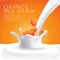 Fresh orange Milk Label Template with crown splash