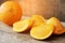 Fresh orange on wooden background for healthy. Organic or clean fruit from orchard in the market. Clean fruit and drink for health