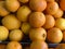 Fresh oranges in pile orange fruit is important source of vitaminc