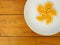 Fresh oranges on wooden table