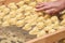 Fresh orecchiette or orecchietta, handmade pasta made with durum wheat and water, typical of Puglia