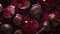 Fresh Organic Beetroot Vegetable Horizontal Background.