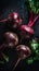 Fresh Organic Beetroot Vegetable Vertical Background.