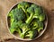 Fresh and organic broccoli florets that are nutritious and green.