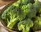 Fresh and organic broccoli florets that are nutritious and green.