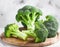 Fresh and organic broccoli florets that are nutritious and green.