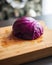 Fresh Organic Cut Slice Red Cabbage CloseUp on Wooden Board - Wholesome and Colorful Delight