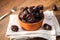 Fresh organic dates fruits in a clay bowl