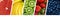 Fresh organic fruits collage, banner