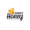 Fresh Organic Honey logo and icons with honeycombs.