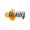 Fresh Organic Honey logo and icons with honeycombs.