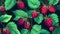 Fresh Organic Loganberry Berry Horizontal Background Illustration.