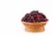 Fresh organic mulberries in brown basket on white background healthy mulberry fruit food isolated