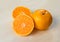 Fresh organic oranges halves fruits