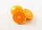 Fresh organic oranges halves fruits