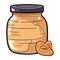 Fresh organic peanut butter in jar
