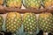 Fresh organic Pineapples on Farmers Market in Catania. Sicily