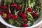 Fresh organic radishes in a kitchen