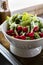 Fresh organic radishes in a kitchen