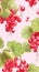 Fresh Organic Redcurrant Berry Vertical Watercolor Illustration.