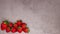 Fresh and organic strawberries falling and stop on left side - Stop motion