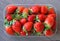 Fresh organic strawberries pile