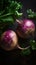 Fresh Organic Turnip Vegetable Vertical Background.