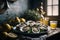 fresh oysters with lemon seafood Generative AI