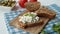 fresh paneer on a bread on table